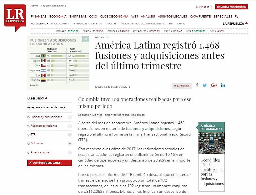 Amrica Latina registr 1.468 fusiones y adquisiciones antes del ltimo trimestre